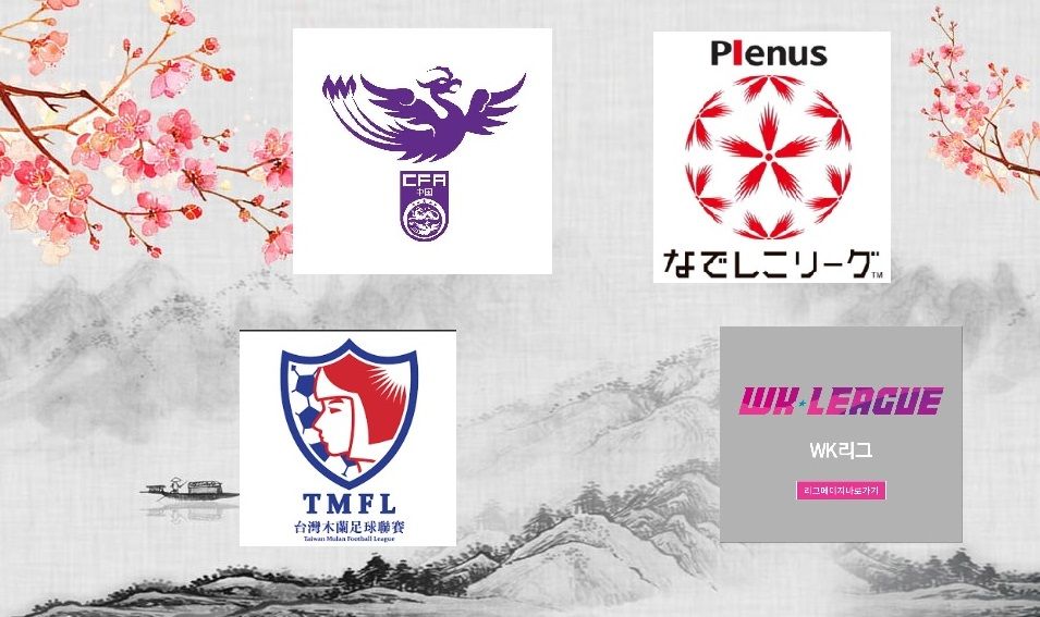 Todas las actividades del fútbol femenino en China, Corea y Japón