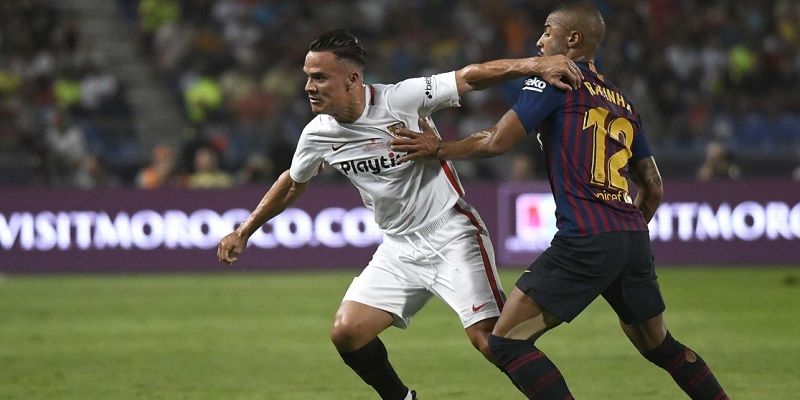 Roque Mesa durante un encuentro frente al FC Barcelona