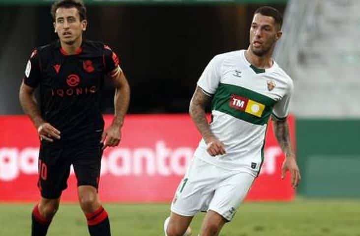 Tete Morente en el partido frente a la Real Sociedad