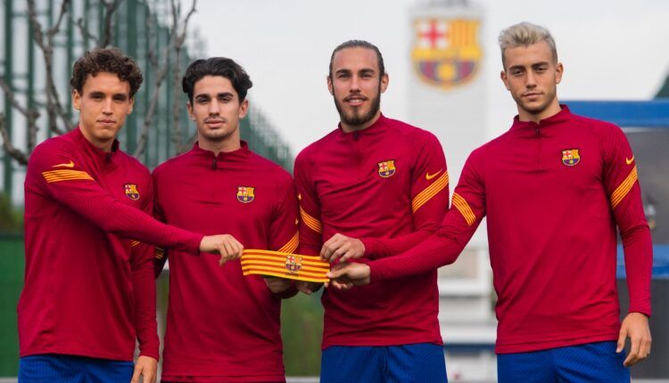 Álex Collado, Òscar Mingueza, Oriol Busquets y Jandro Orellana, los capitanes del Barça 'B'. | Foto: @FCBarcelonaB