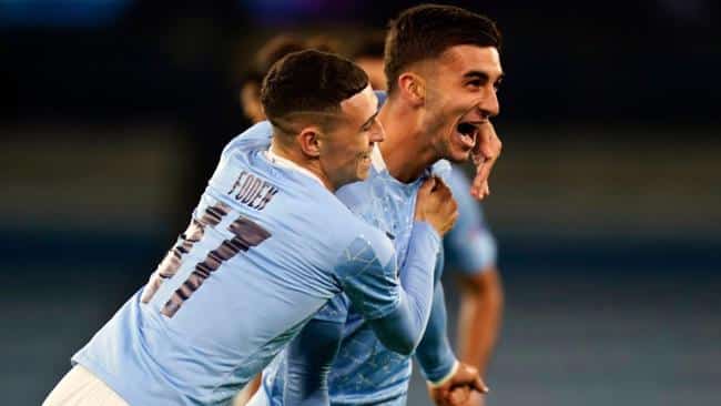 Foden y Ferran Torres en el tercer gol del City.  Fuente: es.mancity.com