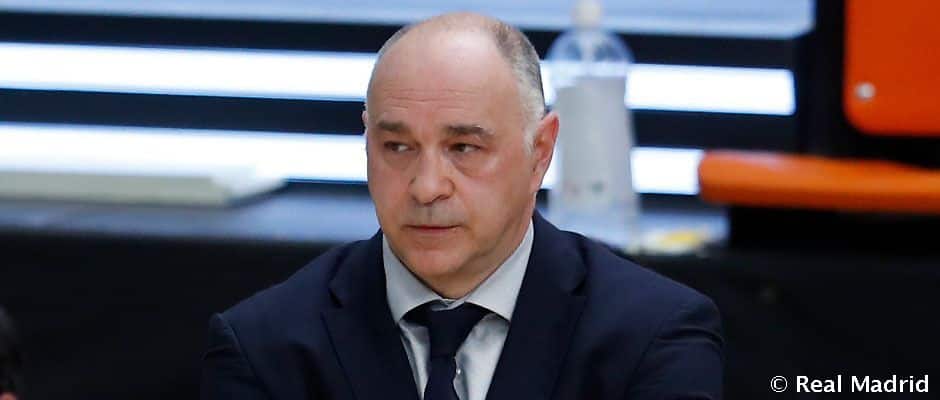 Pablo Laso en un partido como entrenador del Real Madrid. Foto: Real Madrid.