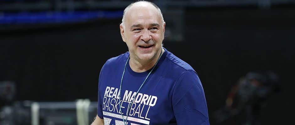 Pablo Laso en un entrenamiento del Real Madrid. Foto: Real Madrid.