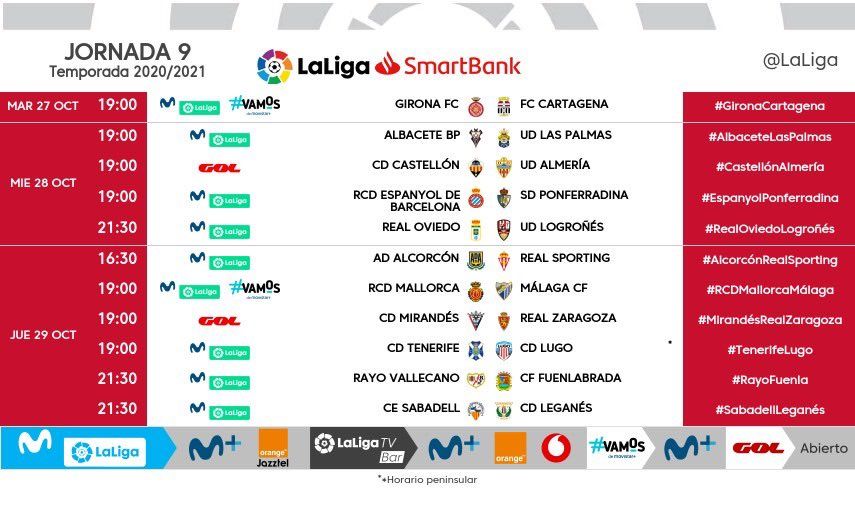 Nuevo horario para la jornada 9 tras el cambio