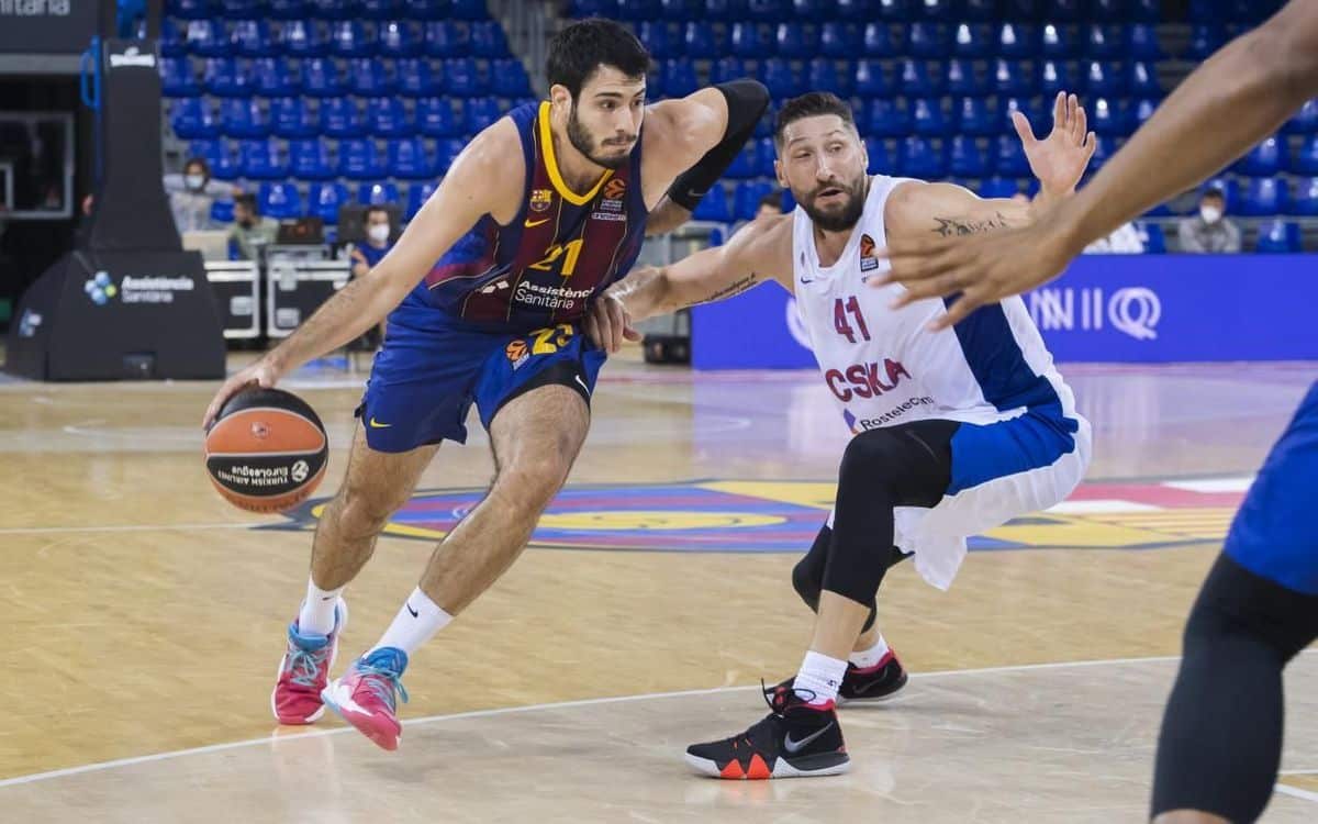 Alex Abrines ante Kurbanov (Fuente www.fcbarcelona.es)