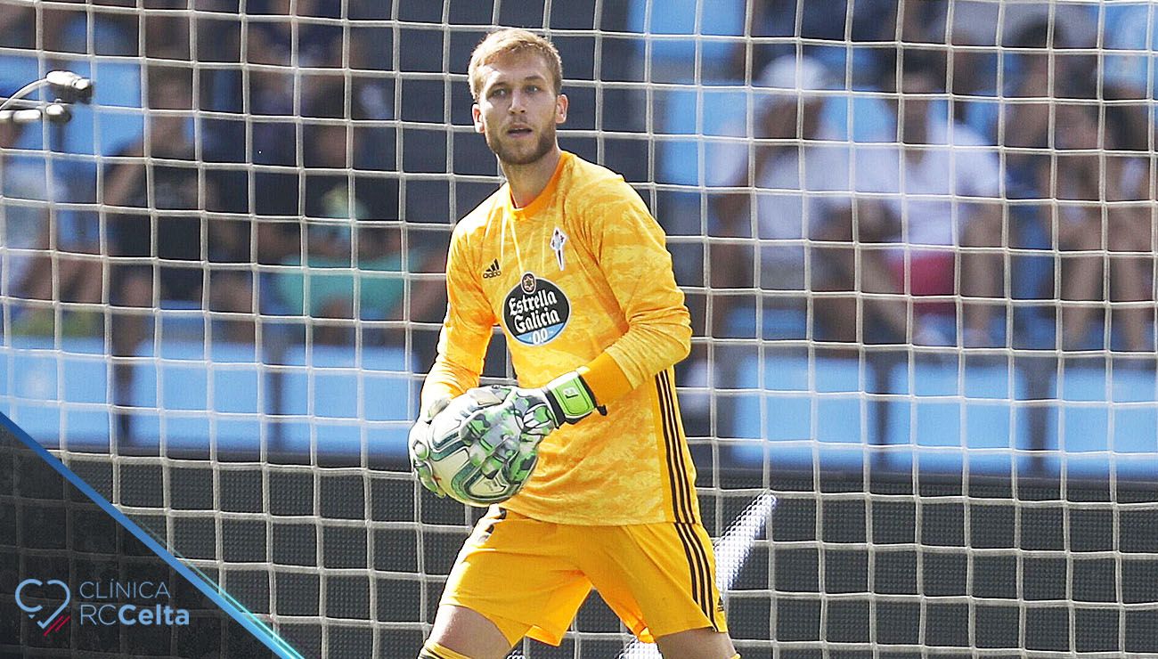 Rubén Blanco en un partido con el Celta