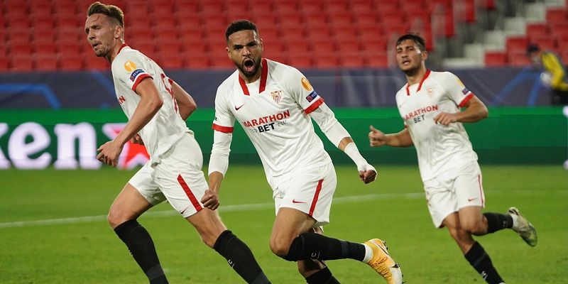 En-Nesyri celebra el primero de sus dos goles | Imagen: Sevilla FC