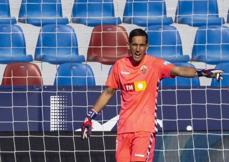 Edgar Badía en el partido frente al Levante