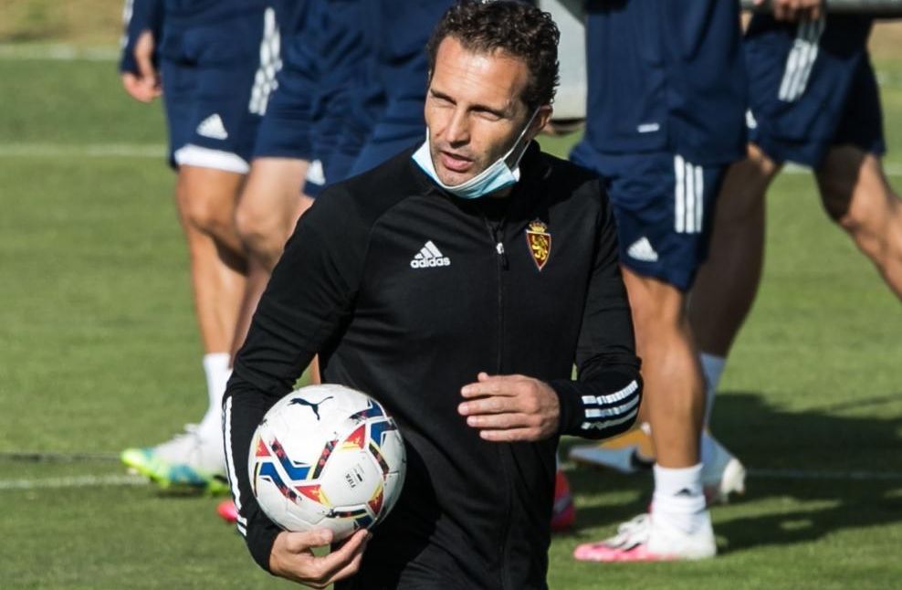 Rubén Baraja en un entrenamiento con el Real Zaragoza