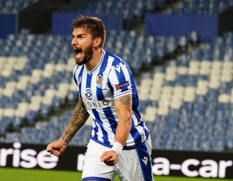 Portu celebra el gol ante el AZ Alkmaar