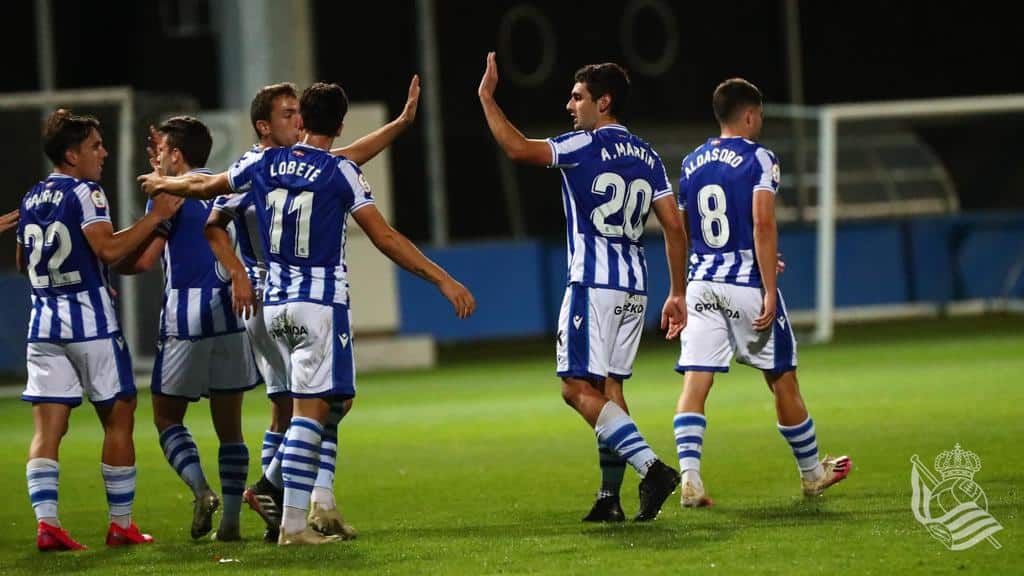 Celebración de un gol del Sanse