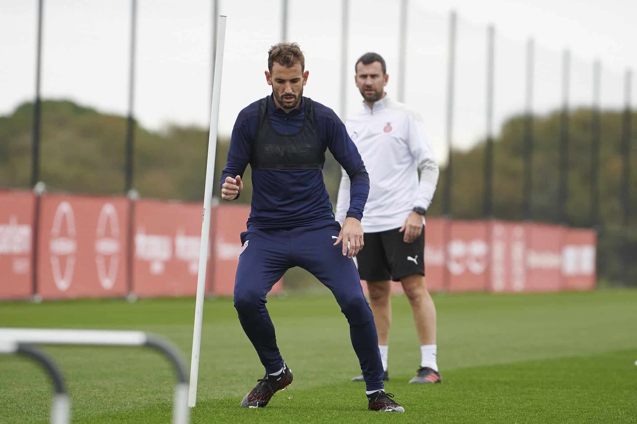 Stuani en un entrenamiento este martes