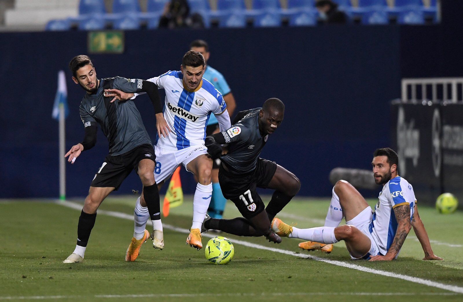 Lance de un partido del CD Leganés