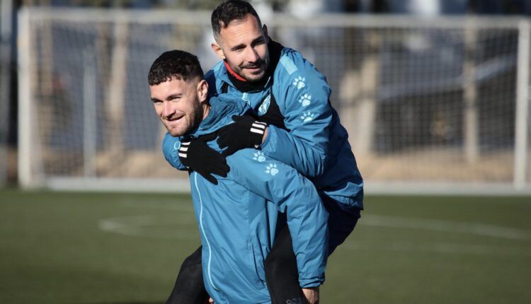 David Ferreiro en un entrenamiento de la SD Huesca