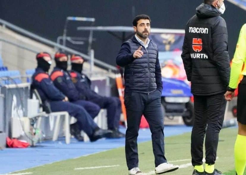 David Gallego en el partido del RCDE Stadium