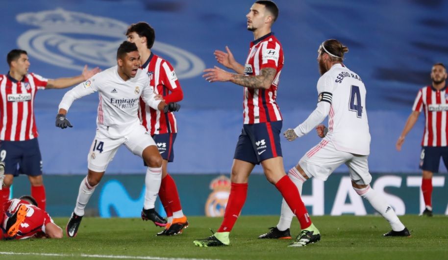 Casemiro celebra un gol frente al Atlético