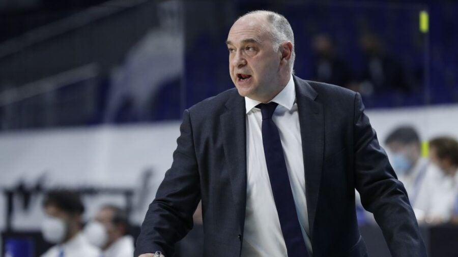 Pablo Laso en un partido como entrenador del Real Madrid. Foto: Liga Endesa.