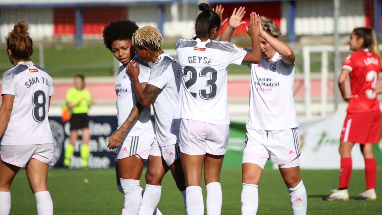 Celebración del gol de Borja. Fuente: @MadridCFF