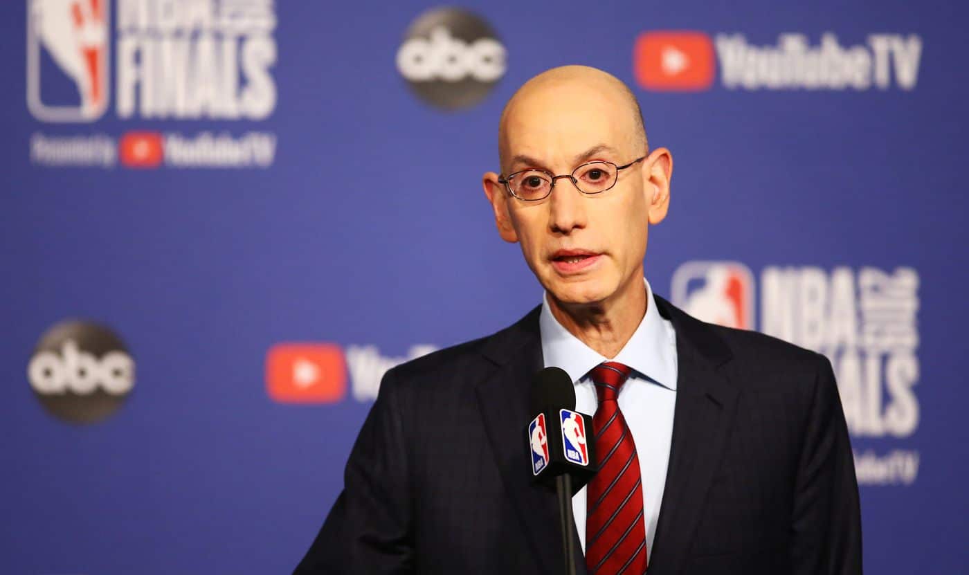 TORONTO, ONTARIO - MAY 30: NBA Commissioner Adam Silver speaks before Game One of the 2019 NBA Finals between the Toronto Raptors and the Golden State Warriors at Scotiabank Arena on May 30, 2019 in Toronto, Canada. NOTE TO USER: User expressly acknowledges and agrees that, by downloading and or using this photograph, User is consenting to the terms and conditions of the Getty Images License Agreement. (Photo by Vaughn Ridley/Getty Images)