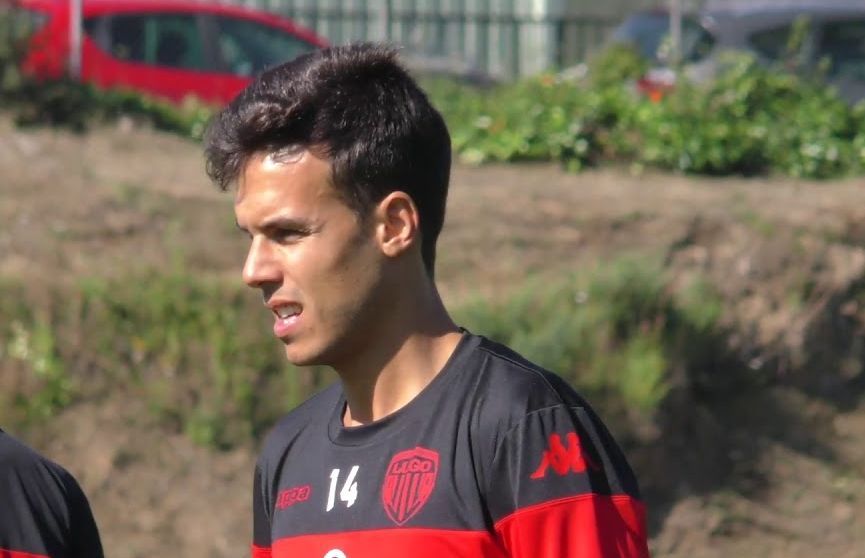 Borja Domínguez en un entrenamiento con el CD Lugo