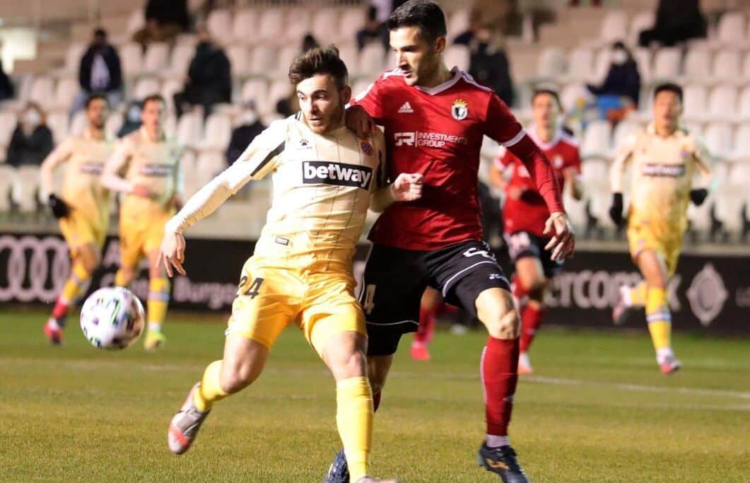 Campuzano con el Espanyol en Copa del Rey frente al Burgos