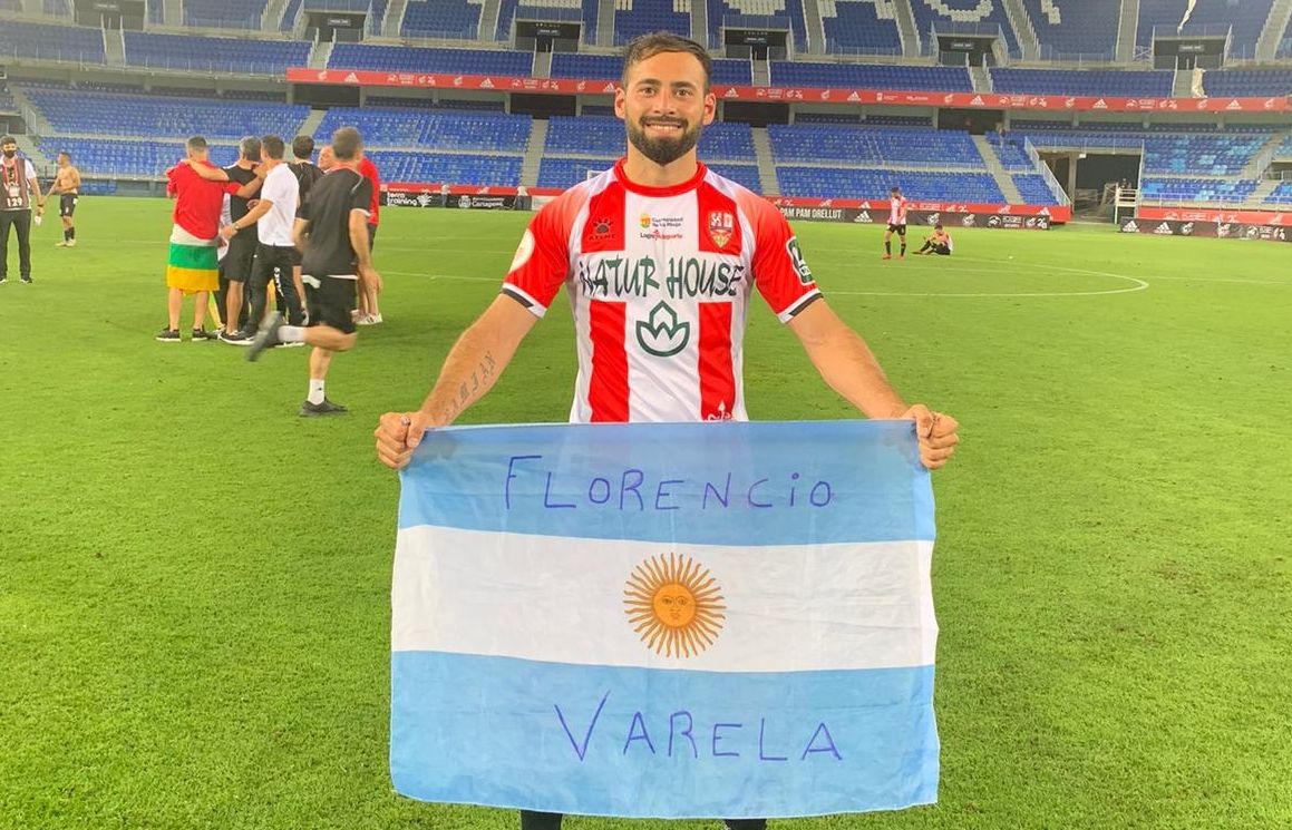 Damián Petcoff el día del ascenso en La Rosaleda