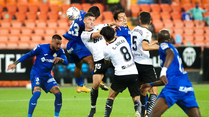 El encuentro de la primera vuelta acabó 2-2, con goles de Musah y Soler para el Valencia y Cucho y Ángel para el Getafe| F: Diario AS