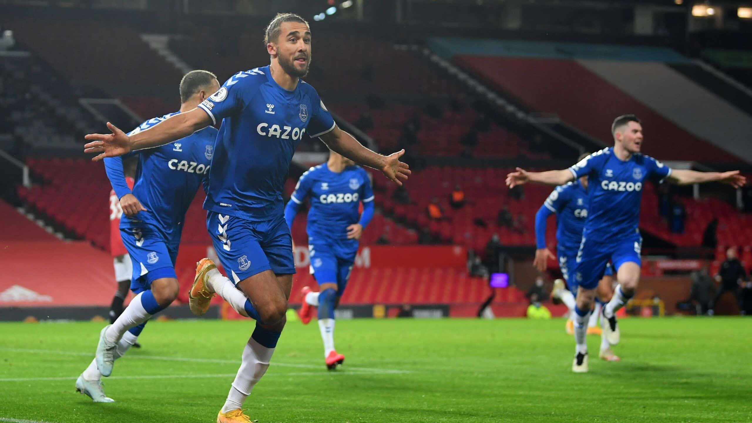 Celebración de un gol de Calvert-Lewin