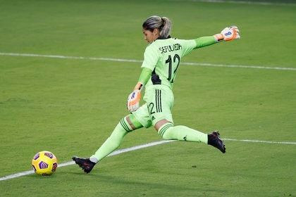 Sandra Sepúlveda en el segundo amistoso contra Estados Unidos el 22 de enero de 2021. Crédito de Reinhold Matay-USA TODAY Sports.