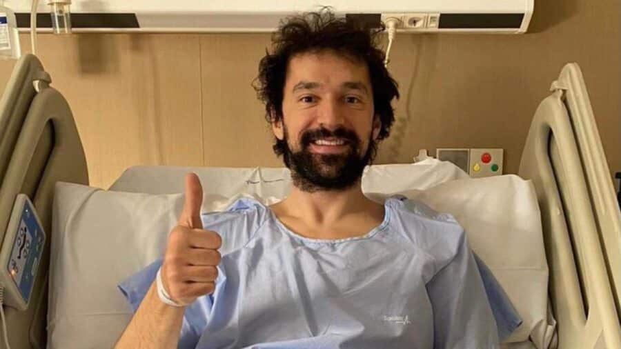 Sergio Llull tras haber sido operado. Foto: Twitter (@23Llull).