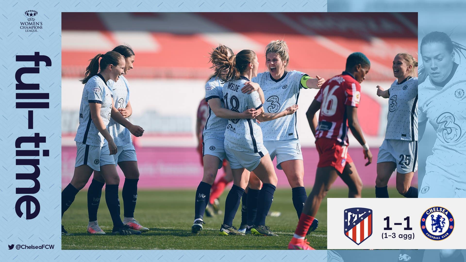 Mjelde celebra el primer tanto del partido (Fuente: @ChelseaFCW)