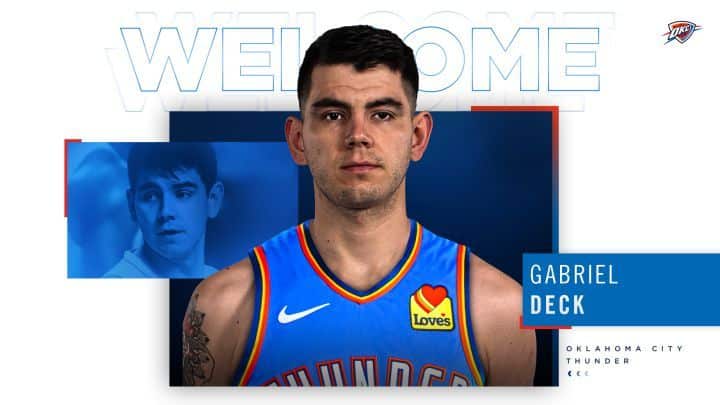 Fotomontaje de Oklahoma City Thunder del fichaje de Gabriel Deck.