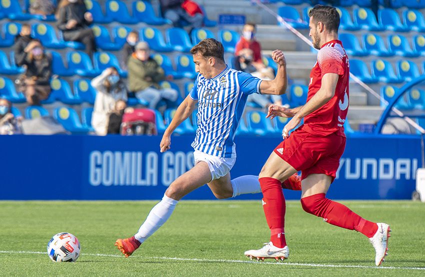 Marcos Baselga en un partido con el Atlético Baleares