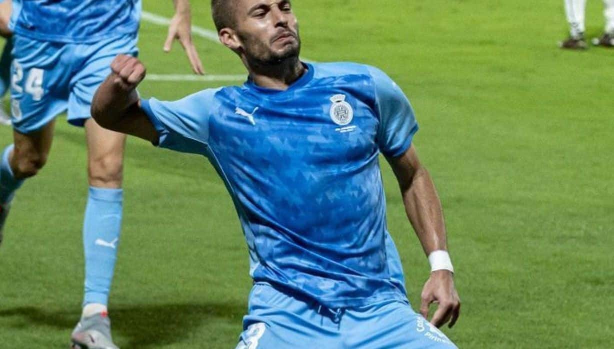 Enric Franquesa celebra un gol este año con el Girona