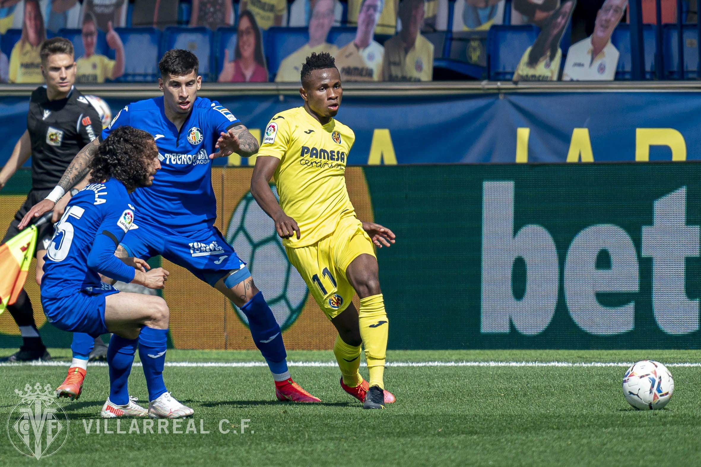 Imagen del partido disputado en La Caramica entre Villarreal y Getafe correspondiente a la jornada 34ª. Fuente VillarrealCF