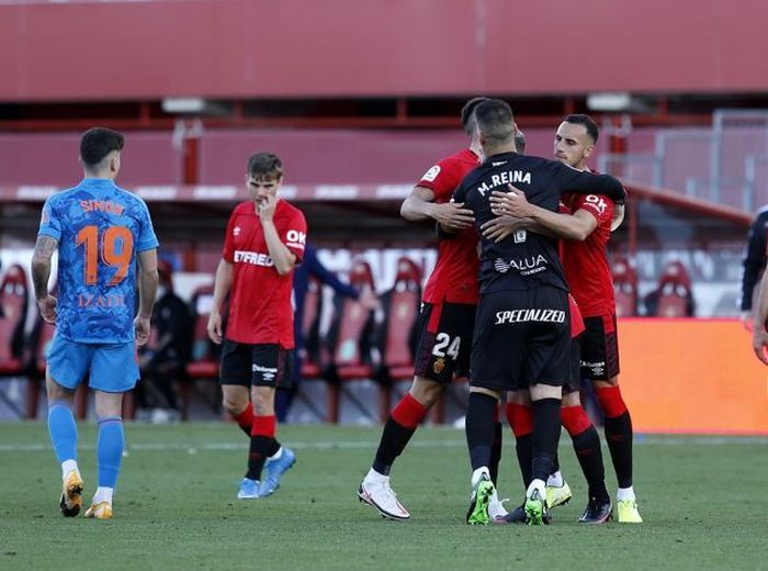 Jugadores del Mallorca celebran