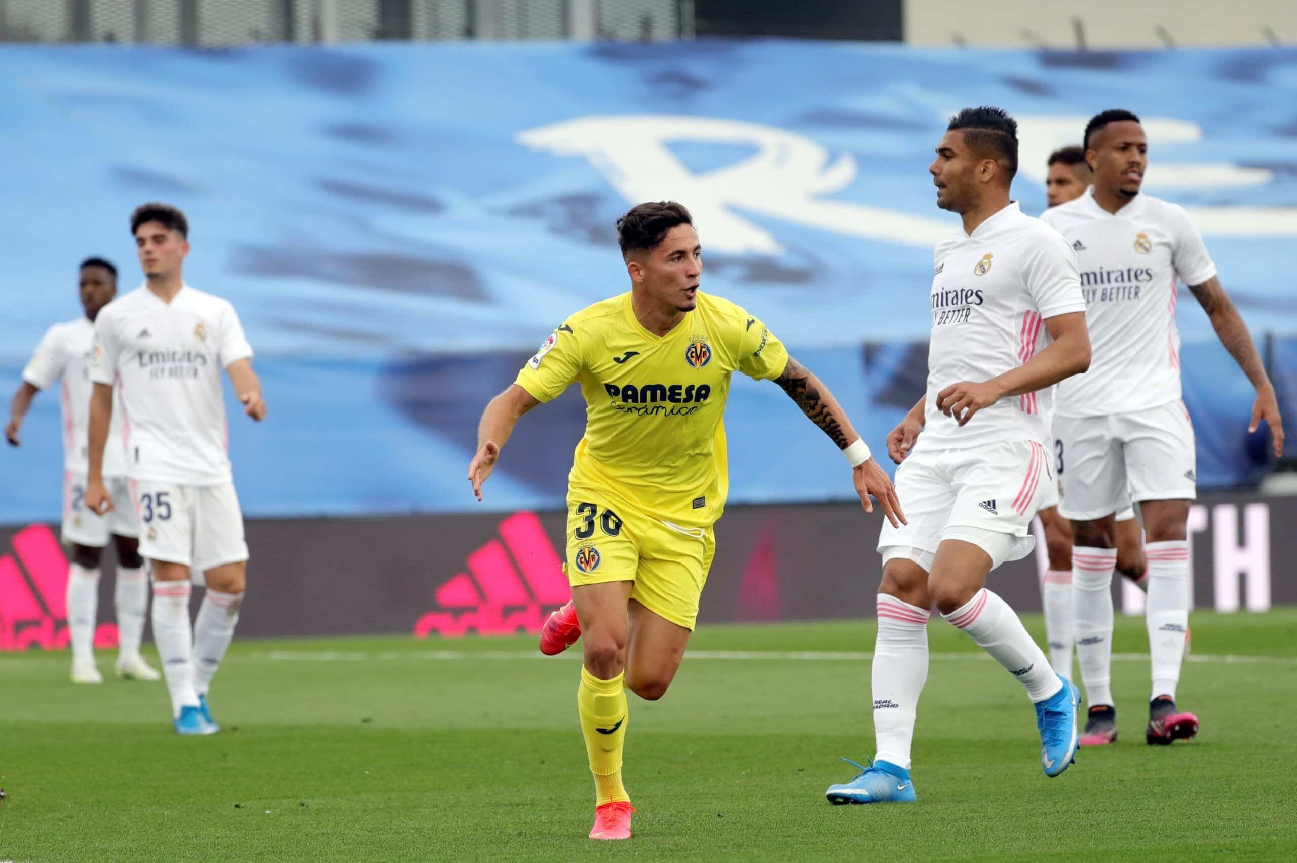 Yeremy celebra el primer gol del Villarreal