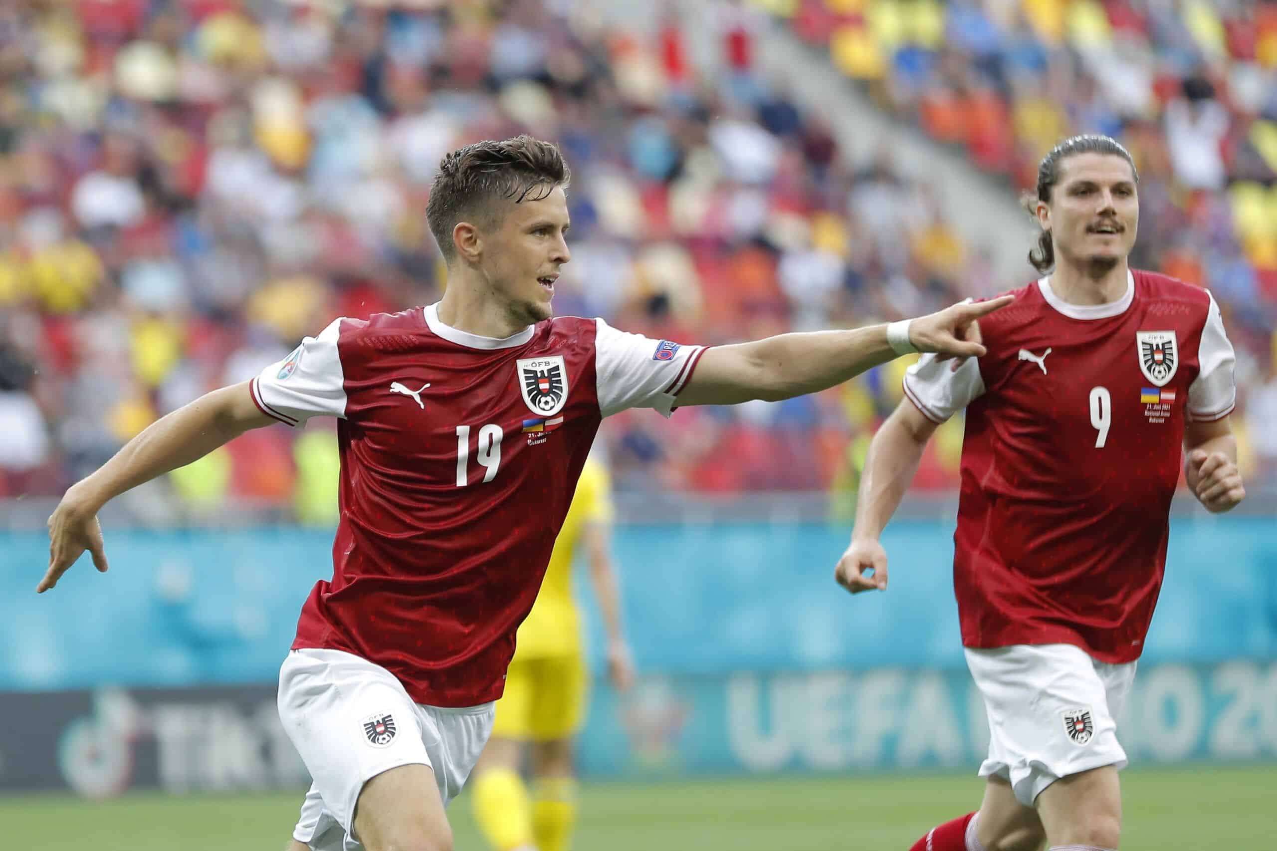 Christoph Baumgartner celebra su gol contra Ucrania | Foto: @EURO2020