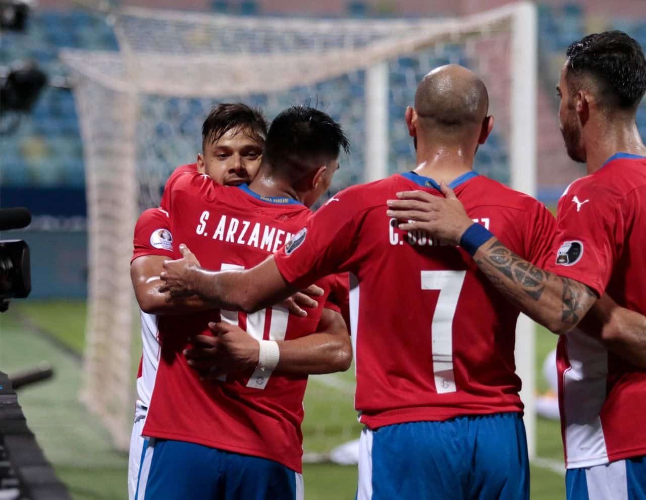Ángel Romero se llevó el protagonismo al anotar dos goles. Fuente: Selección Paraguaya