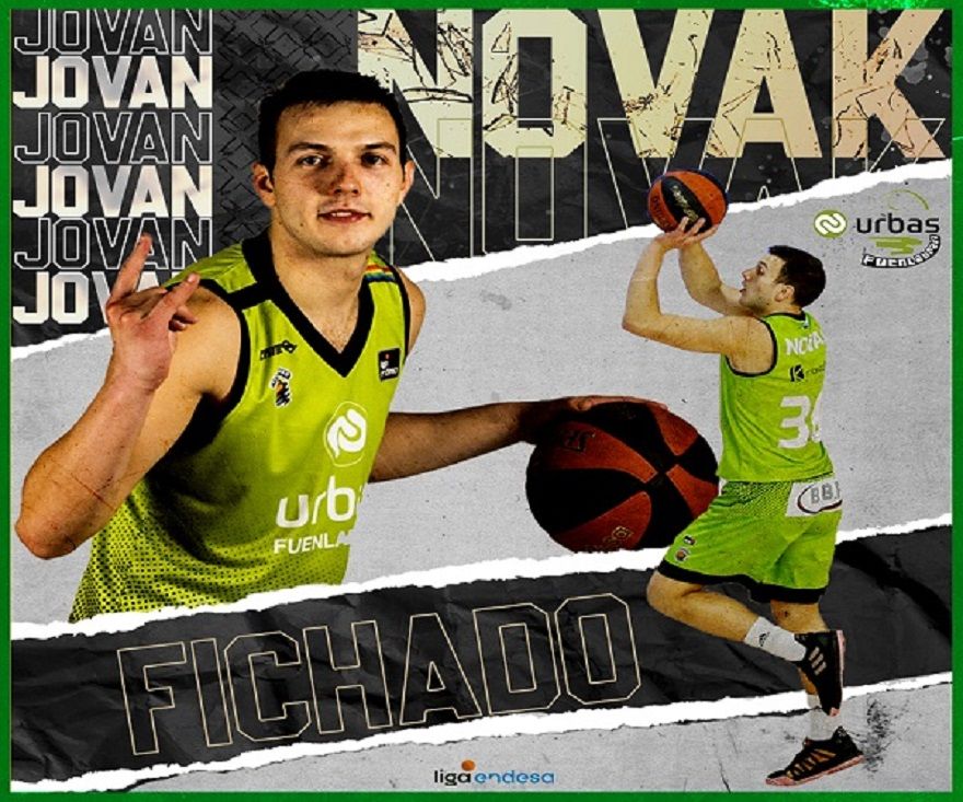 Anuncio de Urbas Fuenlabrada sobre  la renovación de Novak  en su cuenta de Twitter.