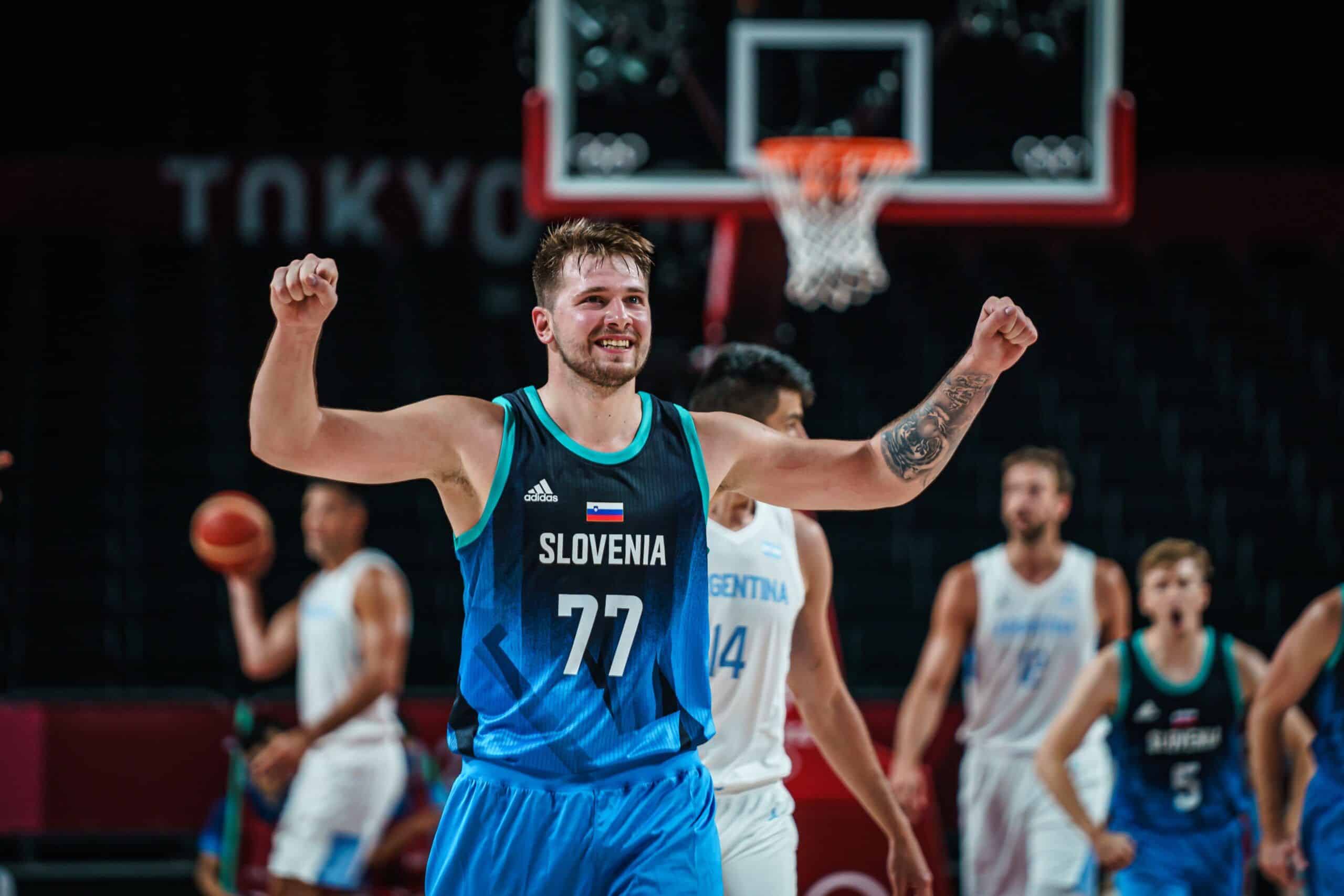 Luka Doncic en el encuentro ante Argentina. Foto: @FIBA