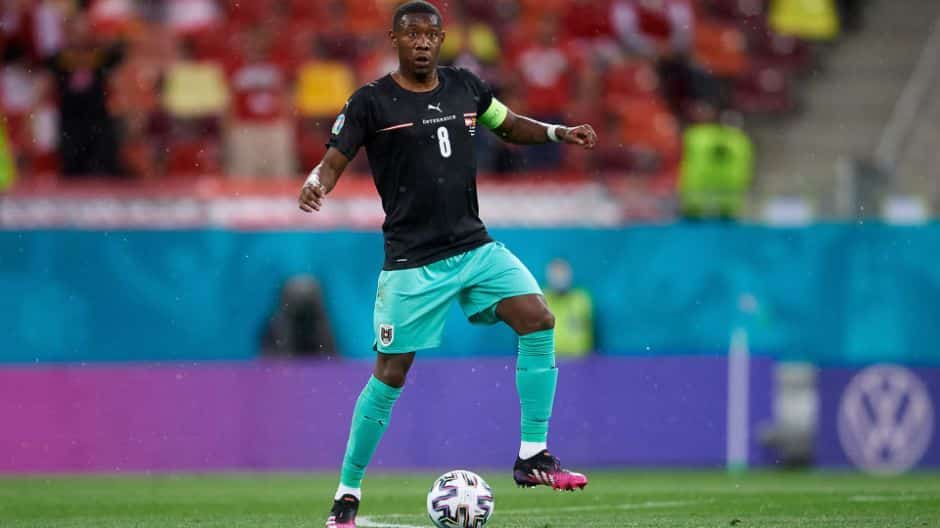 David Alaba en un partido como jugador de Austria. Foto: Real Madrid.