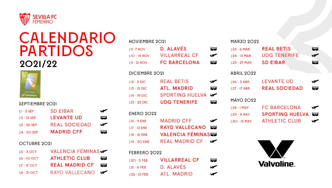 Calendario del Sevilla FC Femenino Grada3.COM