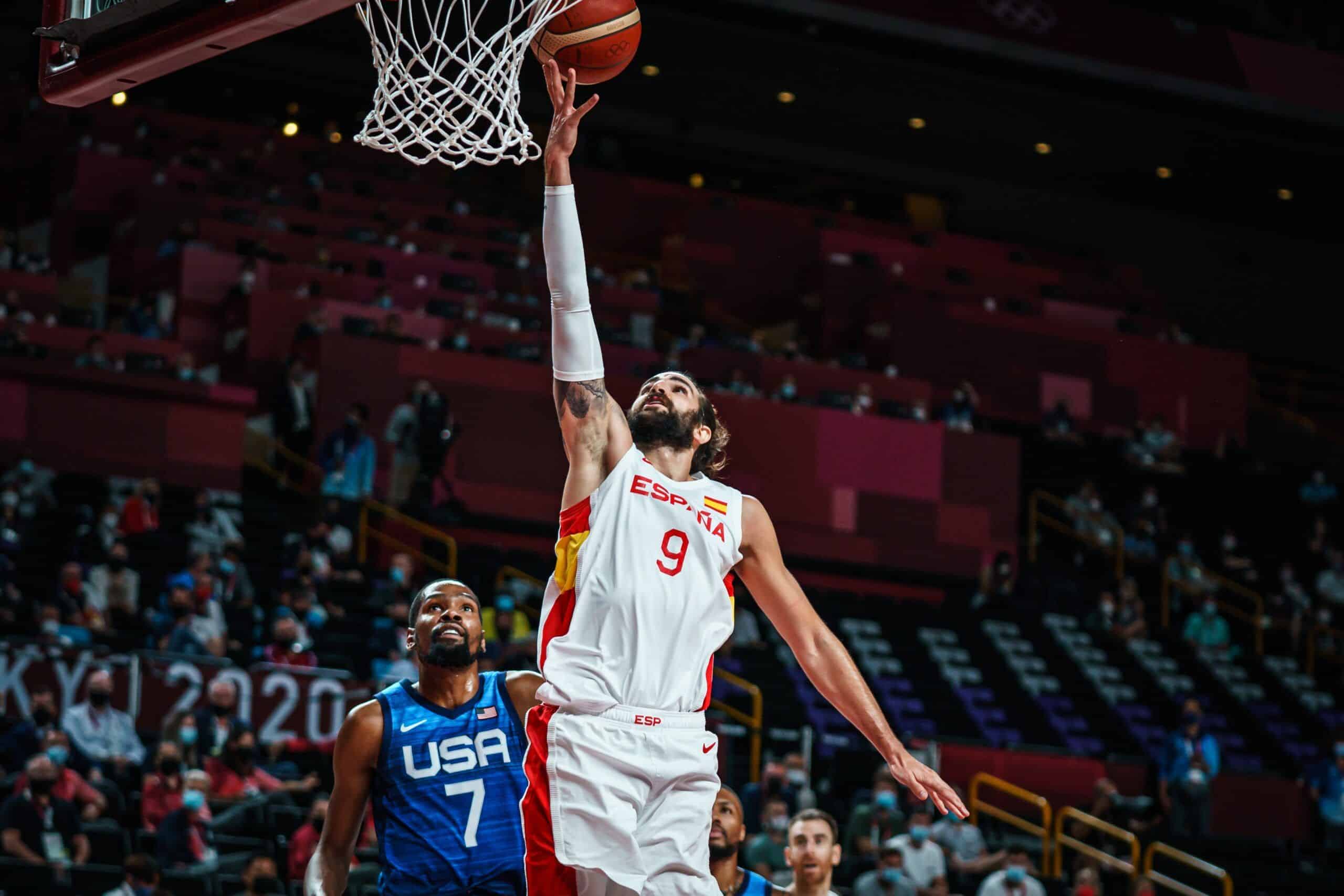 Ricky Rubio y Kevin Durant los mejores del partido. Fuente: Federaciónd de Baloncesto de España.