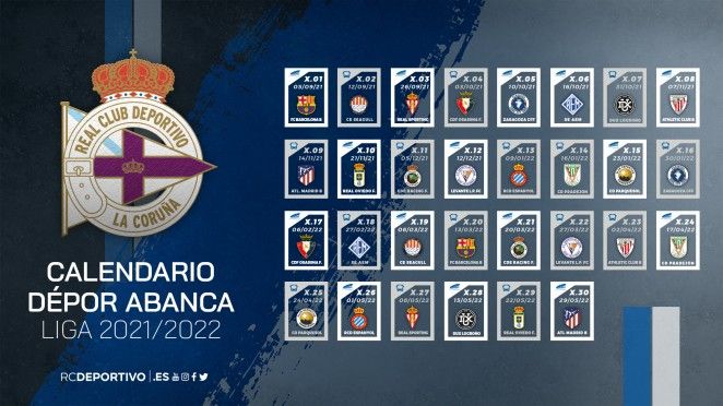 Calendario de encuentros del Dépor Abanca en la temporada 2021/2022 | Página web oficial RC Deportivo