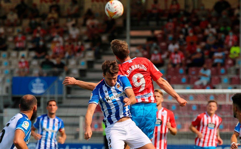 Lance del encuentro entre el CD Lugo y el Sanse