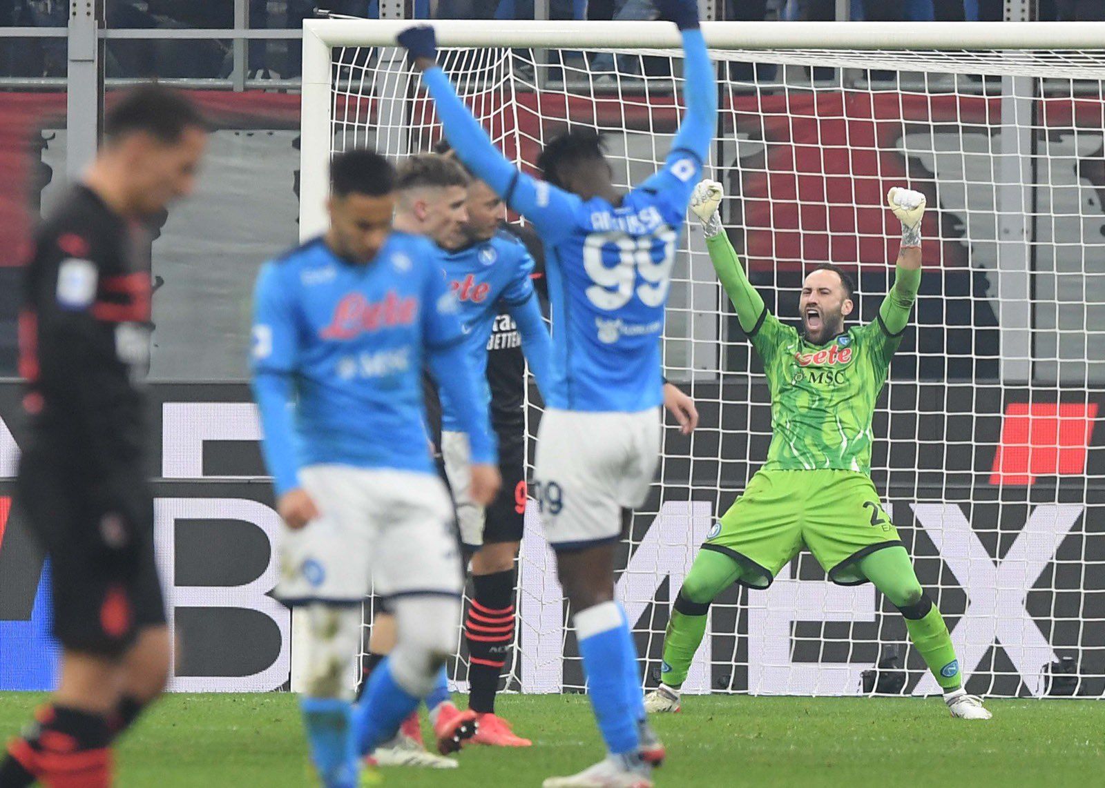 Milan 0-1 Napoli: Los partenopeos suman su séptimo partido sin caer como visitante contra los 'rossoneros'. Fuente: (@sscnapoli).