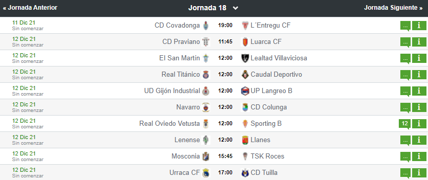 Próxima jornada Tercera