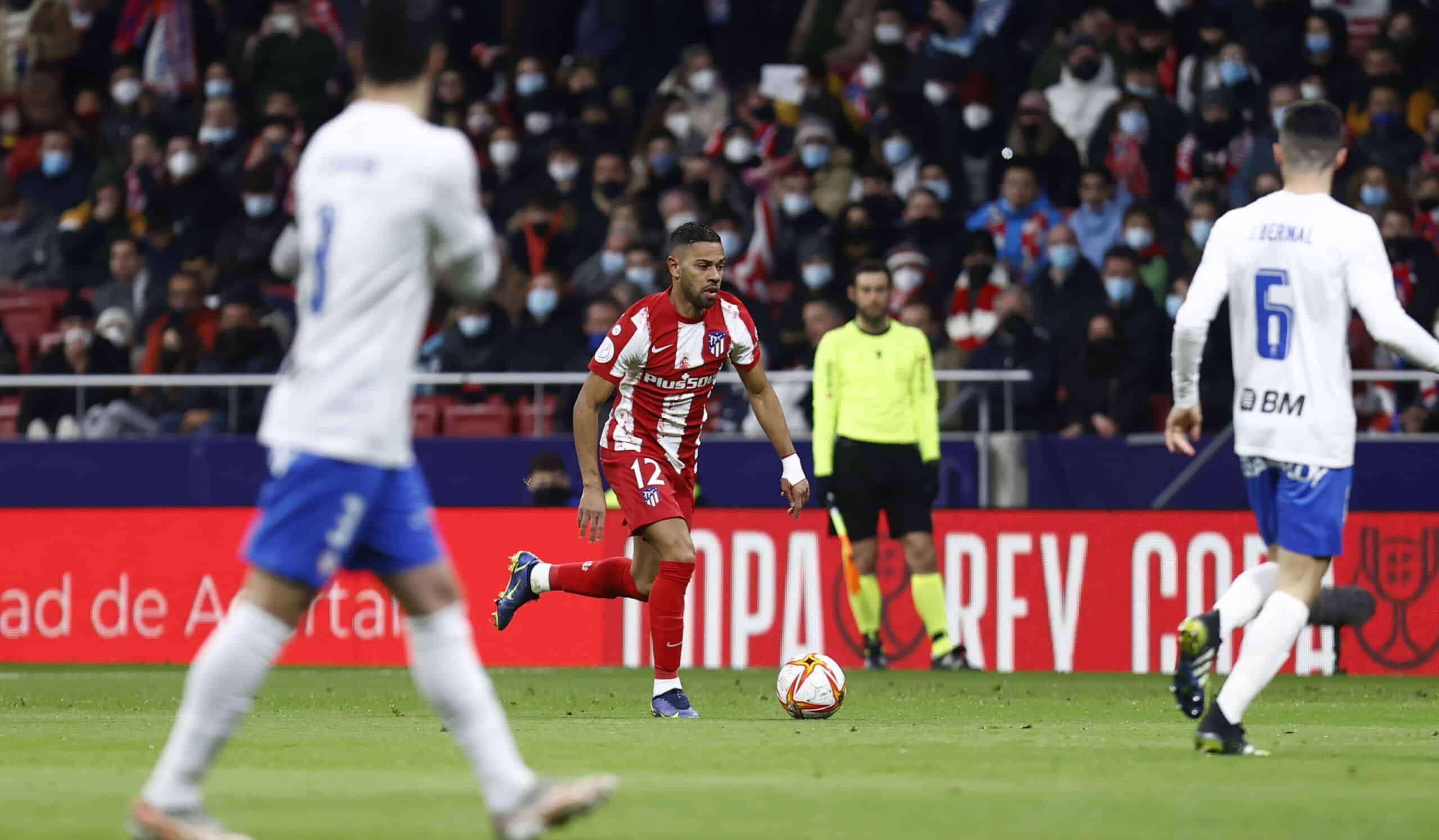 Renan Lodi en el partido disputado en el Metropolitano / Imagen vía @Atleti en Twitter