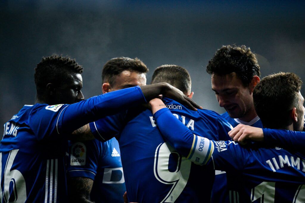 Oviedo celebrates a goal